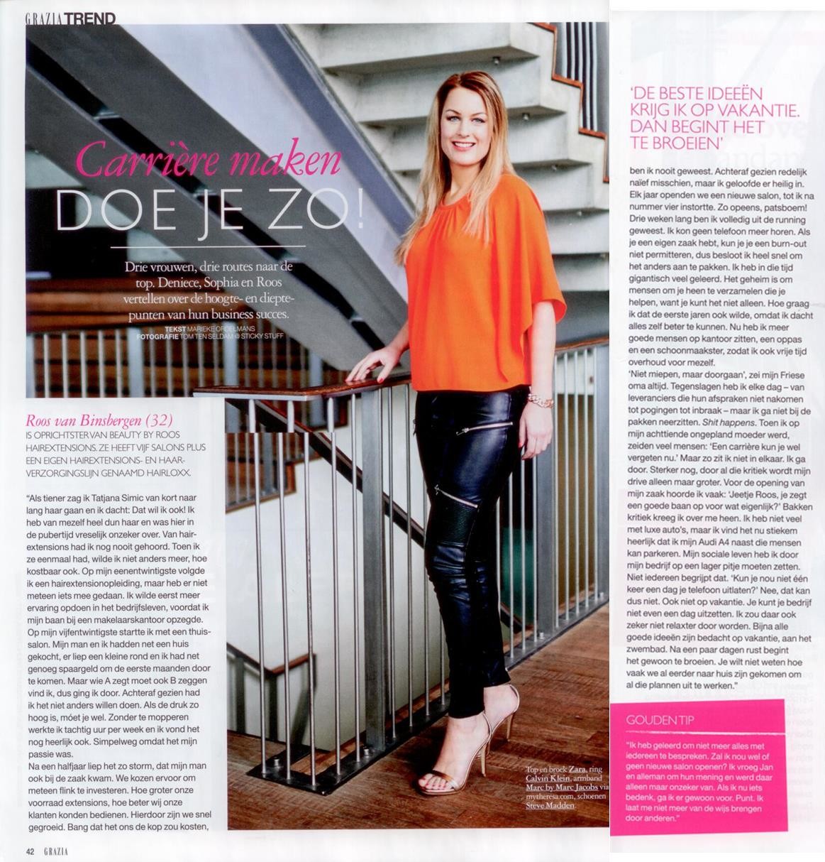 Grazia artikel - Roos van Binsbergen Grazia artikel - Roos van Binsbergen